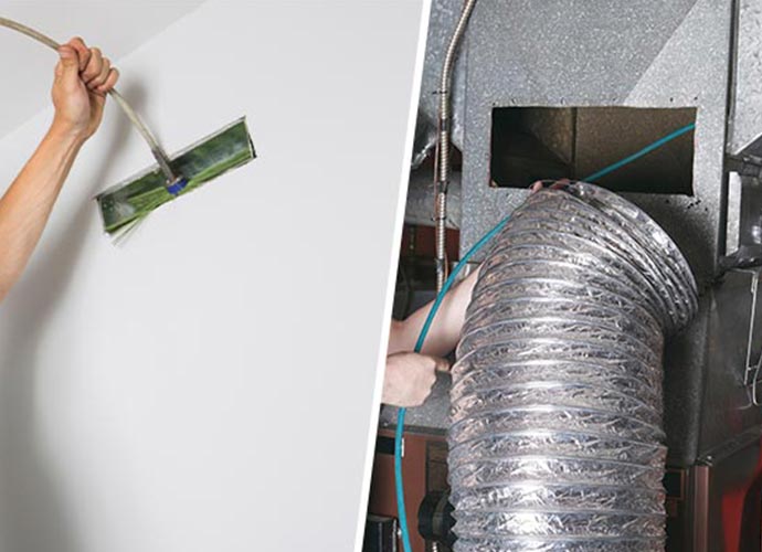 Collage of commercial duct cleaning service