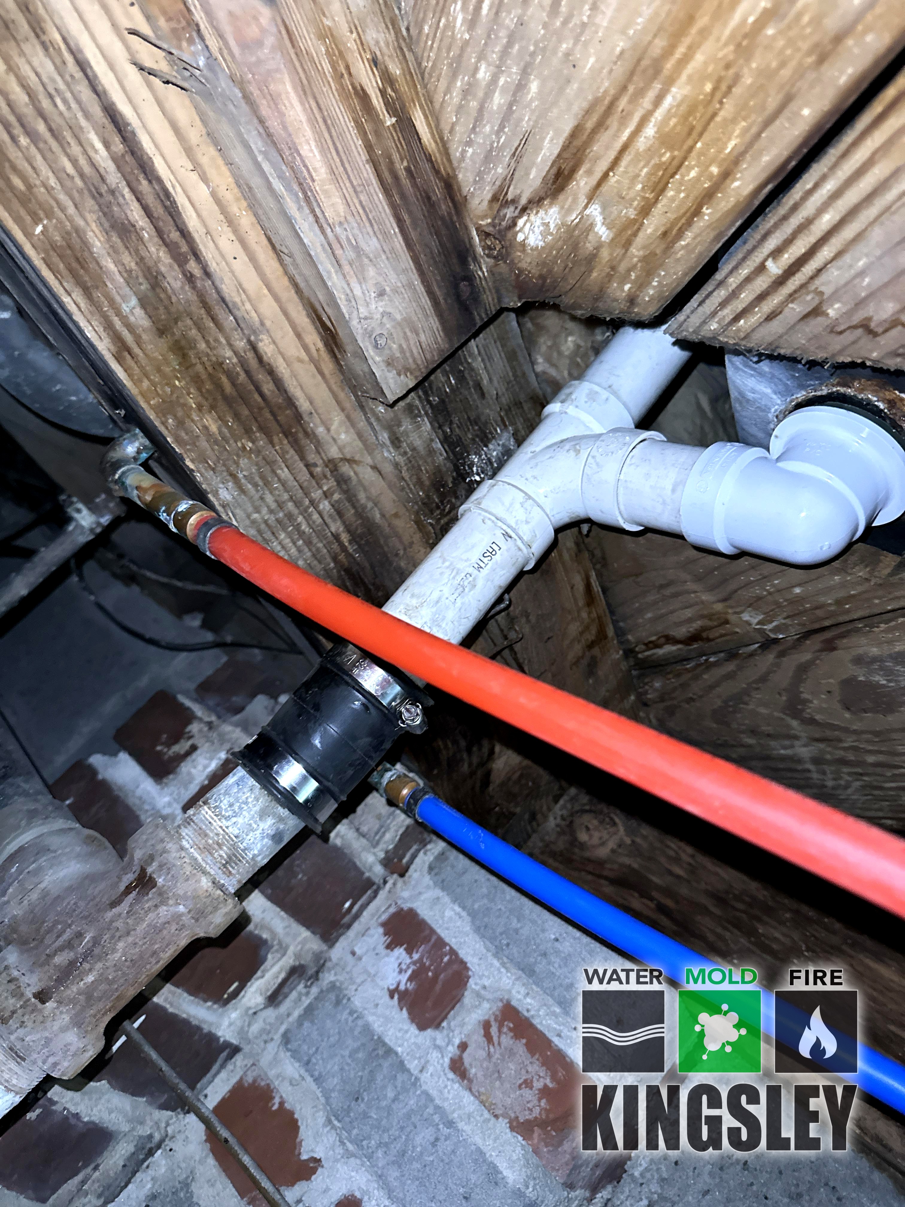 kingsley crawlspace pex pvc plumbing water cleanup chapin sc