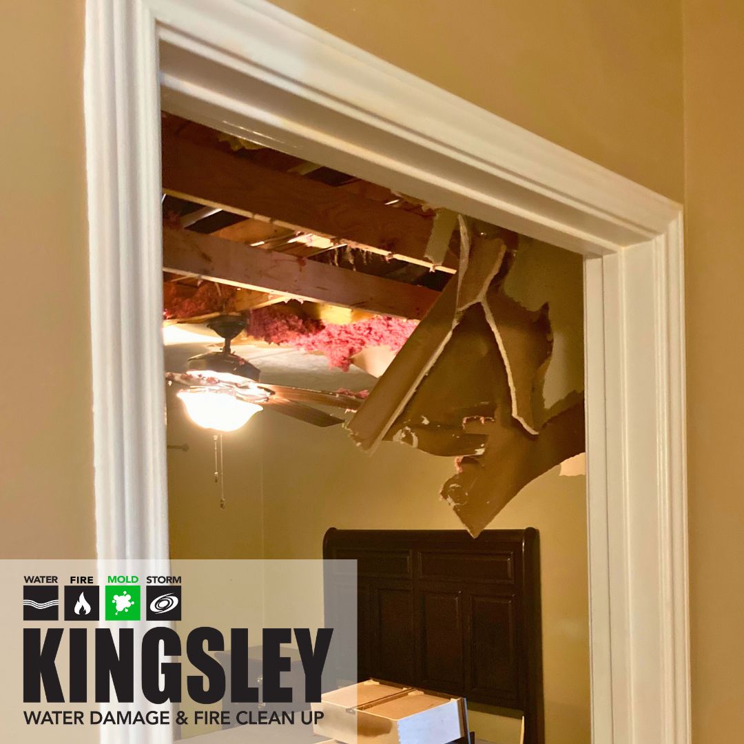 Bedroom Ceiling Collapse from Storm