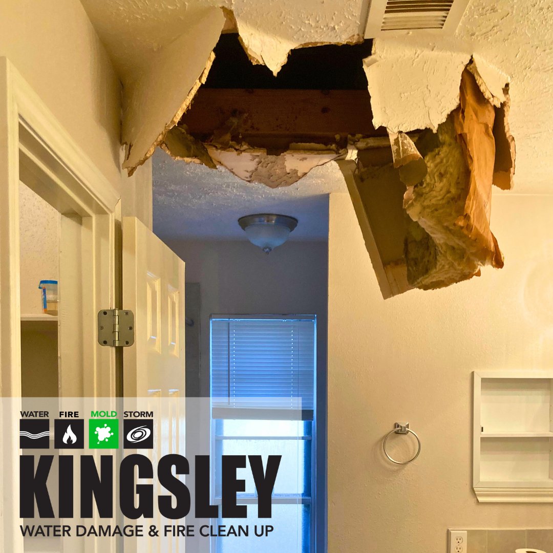 Storm-Damaged Restroom Ceiling