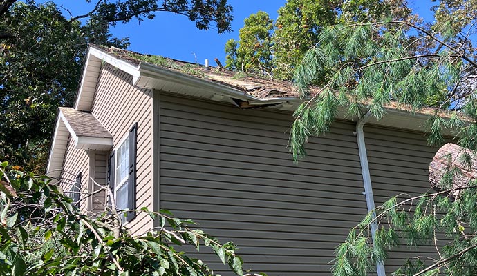 Damaged roof