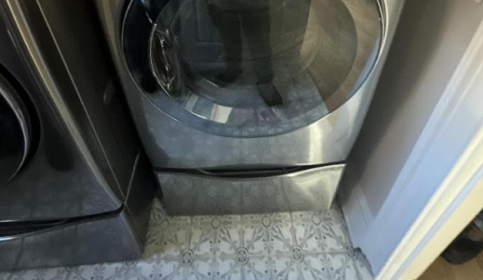 Close-up view of a washing machine