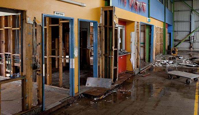 Water damaged floor