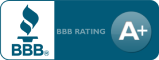 BBB rating logo. A+ rating.