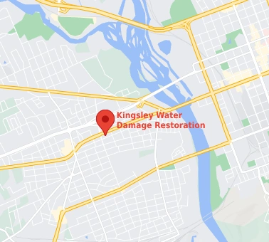 Map showing Kingsley Water Damage Restoration. 825 Meeting St. Ste 202 West Columbia, SC 29169 803.590.0370